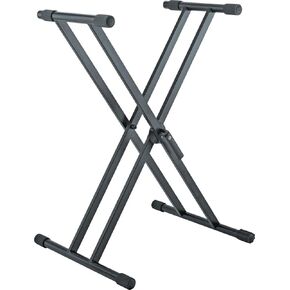 K&M Konig & Meyer 18990.015.55 Rick Keyboard X-Style Stand | Ergonomic Adjustable Height Clamp | Double Cross Brace Legs | Pre-Assembled | Portable For Travel | German Made | Black