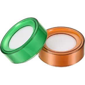 YOKIVE 2 Pcs Finger Wet Sponge, Round Desktop Fingertip Wet Tools | Easy to Use Great for Counting Office Paper Document Bills (Brown and Green, 2.7-Inch)