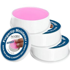 Nadex Jumbo 1.41 Oz Pack Fingertip Moistener Pads, 3 Pack - Non-Slip Counting Cash Bills Separating Documents - Finger Moisturizer Non-Toxic Greaseless Odorless Pad for Office/Home