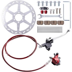 Upgraded Hydraulic Disc Brake Assembly Kit 7/8" Handlebars 50 inch Hose Compatible with Mini Bike Baja Doodlebug DB30 Minibikes Go Karts