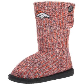 FOCO Women's NFL Team Logo Knit High End Colorblend Button Boots