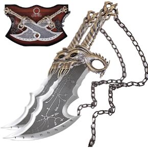 إله الحرب، شفرات كراتوس من الفوضى المعدنية الحقيقية الكاملة، 21 بوصة من الفولاذ المقاوم للصدأ، نسخة طبق الأصل 1:1 من دعامة سلاح اللعبة in Kuwait