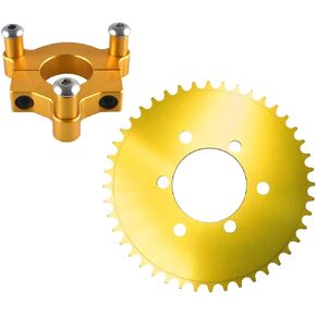 sthus CNC 44T Sprocket With 1.5" Adapter Fits 60cc 66cc 80cc Motorized Bicycle (Gold)