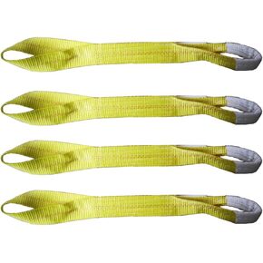 2 Inches High Strength Reinforced Soft Loop,Motorcycle Tie Down Straps,11000Lbs Breaking Strength 4 Pack-Yellow