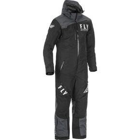 Fly Racing Cobalt Snowmobile Monosuit (Black/Grey (Insulated), Small)