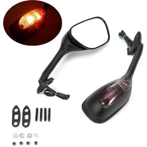 Issyzone Compatible with 2006-2015 GSXR 600 750 Mirrors Integrated Turn Signal Mirror Compatible with GSXR1000 K5 K6 K7 K8 K9 2005-2008 sv650 sv650s 2003-2008 sv1000s sv1000 2003-2007