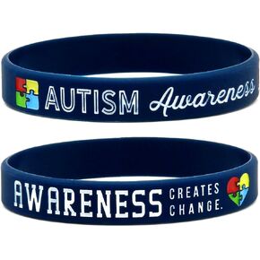 Inkstone Autism Awareness Bracelets, 6-Pack - Silicone Wristbands in Adult Unisex Size