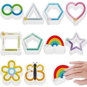 80 Pcs Anxiety Sensory Stickers with Inspirational Quotes Calm Textured Strips Relief Mental Health Stickers School Office Adhesive Sensory Tape Anti Stress Toys for Adults Teens (Watercolor)
