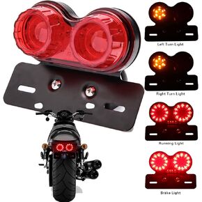 DREAMIZER Red Motorcycle LED Brake Tail Light Turn Signal License Plate Compatible With Sportster 883 Street bike Dirt bike Cruiser and chopper