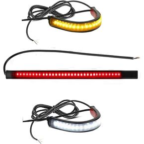DTR2017 Flexible Universal LED Strip Turn Signals Brake Tail Lights, 12V Motorcycle Front Fork Running Lights for Harley Heritige, Kawasaki, Dirt Bike, Cafe Racer, ATV