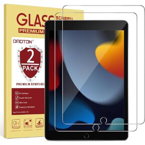 OMOTON [2 Pack] Screen Protector Compatible with iPad 9th 8th 7th Generation (10.2 Inch, iPad 9/8/7, 2021&2020&2019) Tempered Glass/Apple Pencil Compatible