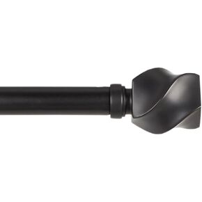 Exclusive Home Twist 1" Window Curtain Rod and Finial Set, Adjustable 66"-120", Matte Nickel in Kuwait