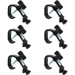 6 Pack Stage Light Clamp Hooks, Aluminum DJ Truss Clamps, LED PAR DJ Spots Lights Moving Head Beam Spot C-Clamps, Fit for 30-51mm (1.18-2") OD Tube/Pipe, Heavy Duty 132lbs/60kg, TUV Certificated