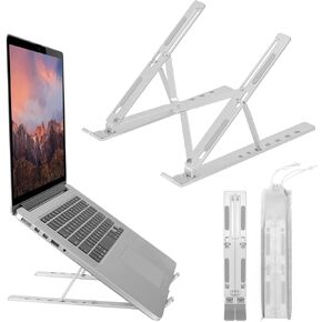 CHONCHOW Adjustable Aluminum Laptop Stand - Ergonomic Holder for 9-15.6 inch Notebooks, Mac, and iPad - Foldable, Portable, Anti-Slip Silicone Pad, 7 Angles for Adjust, Cooling in Kuwait