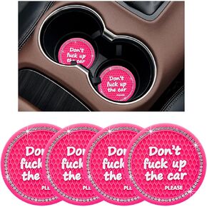 Ziciner 2 Pack Bling Car Cup Holder Coaster, 2.75 Inch Anti-Slip Auto Insert Cup Coaster, Crystal Car Drink Cup Mat Perfect for Women Girls, Universal Interior Decor Accessories (Black)