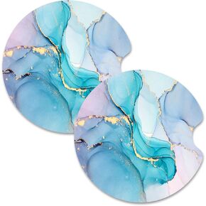 Nipichsha Car Cup Holder Coasters, Car Coasters for Cup Holders, 2 Pack Anti Slip Insert Coasters, Rubber Car Cup Mat with A Finger Notch, Cute Car Interior Accessories for Women (Abstract Boho Leaf) in Kuwait