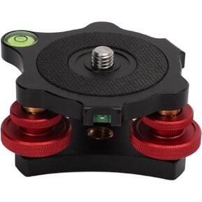 Tripod Head Leveling Base Camera Leveler, Triple Wheel Leveler Bubble Black LP-64 Leveling Base, 3/8" Thread, -5° Precise Angle Adjustment for SLR Camera Macro Panoramic Photography
