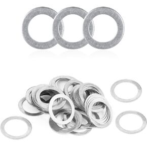 24 Pieces Oil Drain Plug Gasket Washer, Aluminum Seal, Crush Washer Oil Drain Plug, OEM 94109-14000, Compatible with Honda, Accord, Civic (Silver)
