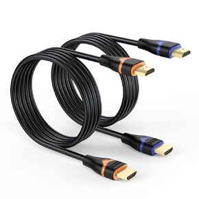 4K HDMI Cable 6.6FT 2-Pack, HDMI to HDMI Cable High Speed HDMI Cord 2.0 Ultra HD 4K@60Hz, 2K@144Hz, HDR, 3D, Dolby, HDCP 2.2, ARC for PS5, PS4, HDTV, Monitor, Xbox, Blu-ray, Laptop