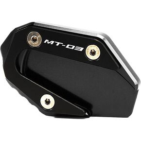 Foot Side Stand Fits FOR YAMAHA MT03 MT-03 2017-2019 Motorcycle Accessories CNC Aluminum Kickstand Extension Pad Support Plate FOR YAMAHA YZF-R3 2017-2020 (Black)