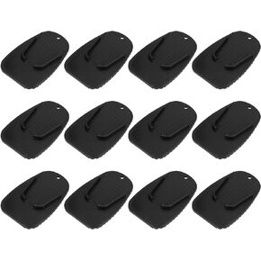 Motoforti 12pcs Motorcycle Kickstand Pad Support Plate Pad Parking Stand Side Stand Extension Pad Black