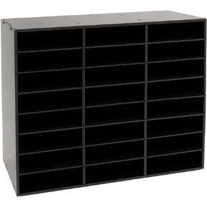 Mail Sorter Organizer, Black Mailbox for Classroom, 27 Compartments Literature Organizer, Desktop File Sorter, Paper Organizer for Home School Office (27 Slots Black)