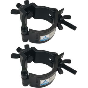 2 Pcs 2 Inch Lighting Truss Clamp Aluminum Alloy Stage Lights Clamp Mount Heavy Duty 220 Lbs Fit 48-51mm OD Pipe truss F34 Black