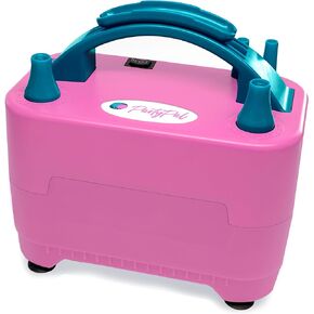 The PartyPal Pink Electric Portable Two Nozzle Air Blower Inflated Balloon Pump with 25-30 Balloons/Min for Home Outdoor Use (110V), Strongest Motor and Rubber Feet for Stability