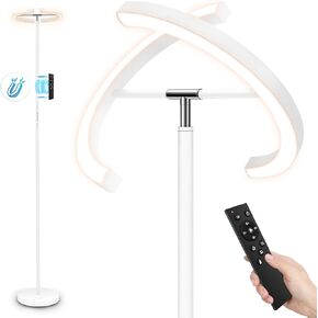 FIMEI Split Floor Lamp with Reading Light, Modern Bright LED Rotatable Standing Lamp with Stepless Dimming and 3000K-6000K Color Temperature for Living Room Bedroom Office, Touch and Remote Control