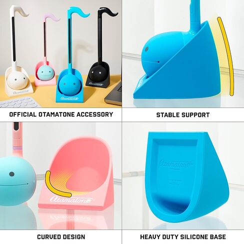 حامل Otamatone الرسمي (عادي - 10.7 بوصة) لعبة آلة موسيقية مركب بلاستيكي آمن، مجموعة تنظيم وحماية مناسبة لعرض تصميم الشعار الرسمي (أسود) in Kuwait