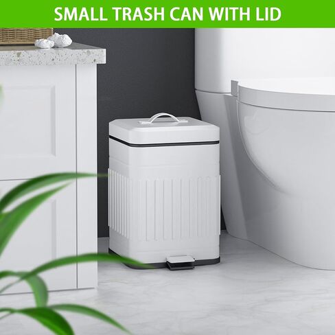 CEROELDA Small Trash Can with Lid-1.3 Gal-Dog Poop Trash Can Outside-Black in Kuwait