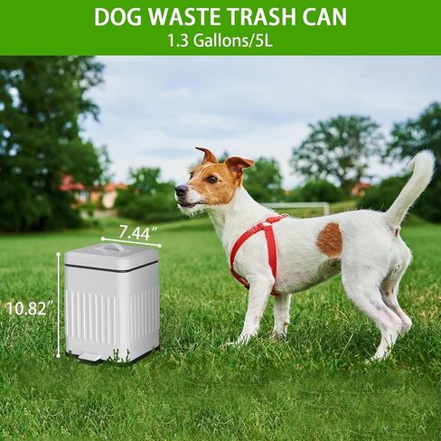 CEROELDA Small Trash Can with Lid-1.3 Gal-Dog Poop Trash Can Outside-Black in Kuwait