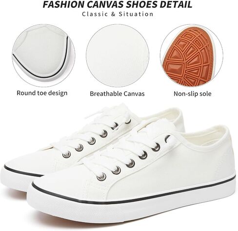 Women Canvas Sneaker Slip On Non Slip Casual Shoes Lace Up Canvas Low Top White Shoes Loafers for Women Fashion Black Sneaker in Saudi Arabia