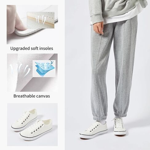 Women Canvas Sneaker Slip On Non Slip Casual Shoes Lace Up Canvas Low Top White Shoes Loafers for Women Fashion Black Sneaker in Saudi Arabia