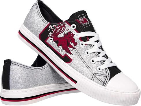 FOCO South Carolina Gamecocks NCAA Womens Glitter Low Top Canvas Shoes - 9 in Saudi Arabia