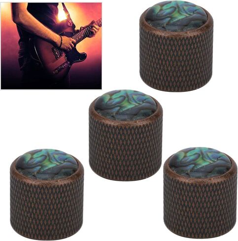 Demeras Electric Guitar Knobs, Tone Volume Control Knob Volume Knob Guitar Potentiometer Knob for Electric Bass (Bronze, Caibei) Accesorios de rendimiento in Saudi Arabia