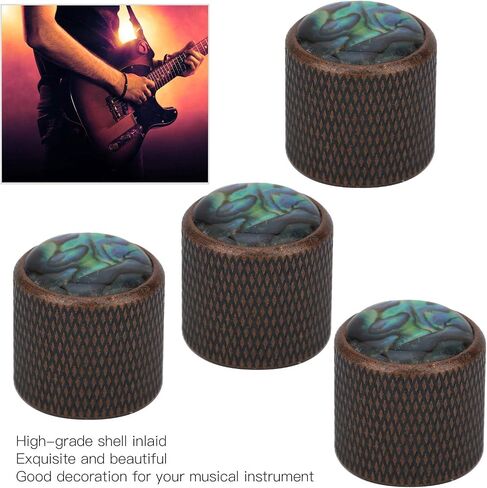 Demeras Electric Guitar Knobs, Tone Volume Control Knob Volume Knob Guitar Potentiometer Knob for Electric Bass (Bronze, Caibei) Accesorios de rendimiento in Saudi Arabia