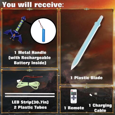 Glowing Master Sword, Plastic Zelda Sword with Lights, 40'' Plastic Master Sword(Assembly Required) in Kuwait