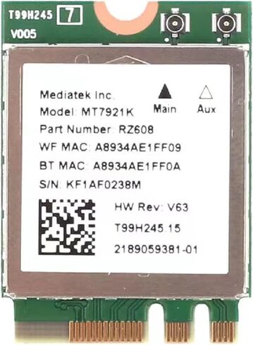 وحدة WiFi OKN WiFi 6 Card AX3000 M2 مع أمان BT 5.1 وWPA3، وبطاقة WiFi M2 للكمبيوتر المحمول تدعم Windows 11/10 in Kuwait