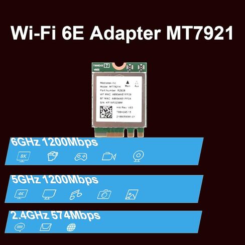 وحدة WiFi OKN WiFi 6 Card AX3000 M2 مع أمان BT 5.1 وWPA3، وبطاقة WiFi M2 للكمبيوتر المحمول تدعم Windows 11/10 in Kuwait