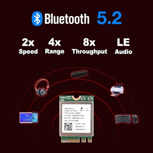 وحدة WiFi OKN WiFi 6 Card AX3000 M2 مع أمان BT 5.1 وWPA3، وبطاقة WiFi M2 للكمبيوتر المحمول تدعم Windows 11/10 in Kuwait