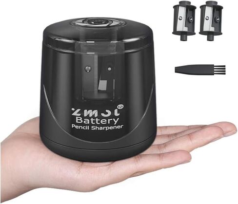 ZMOL Battery Operated Electric Pencil Sharpener, Quick Sharpener Pencil Sharpener, Portable Pencil Sharpener for Kids, for No.2/Color Pencils (6-8mm), School/Classroom/Office/Home/Black in Saudi Arabia