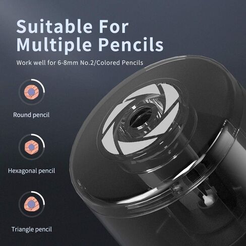 ZMOL Battery Operated Electric Pencil Sharpener, Quick Sharpener Pencil Sharpener, Portable Pencil Sharpener for Kids, for No.2/Color Pencils (6-8mm), School/Classroom/Office/Home/Black in Saudi Arabia