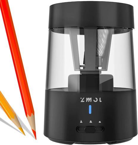 ZMOL Battery Operated Electric Pencil Sharpener, Quick Sharpener Pencil Sharpener, Portable Pencil Sharpener for Kids, for No.2/Color Pencils (6-8mm), School/Classroom/Office/Home/Black in Saudi Arabia
