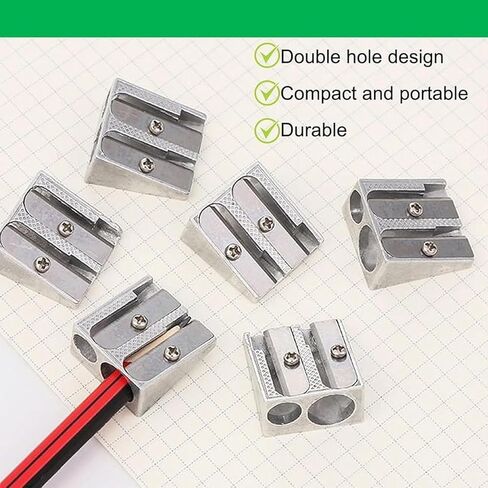 8pcs Magnesium Pencil Sharpener Survival, 2-Hole Pencil Sharpener Magnesium Alloy Wedge Profile, Metal Pencil Sharpener Magnesium, Magnesium Alloy Pencil Sharpener in Kuwait