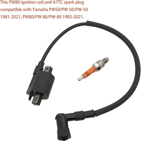PW80 ملف الإشعال سلك توصيل الشرارة مع شمعة الإشعال A7TC متوافق مع Yamaha PW50 PW 50 PW80 PW 80 1981-2021 دراجة نارية الترابية حفرة الدراجة in Kuwait