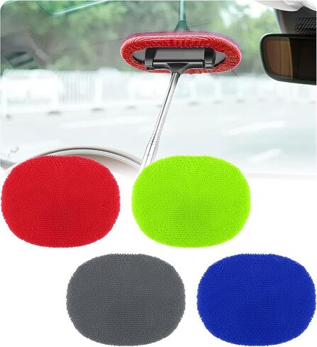 4PCS Car Care Microfiber Cleaning Cloth,Replacement Microfiber Cloth for Windshield Cleaner Tool & Window Cleaner Tool,Universal Car Cleaning Supplies for Your Car Must Haves in Saudi Arabia