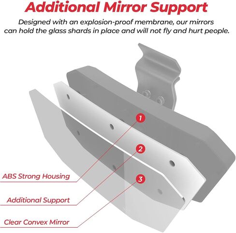 مرآة الرؤية الخلفية من KEMIMOTO، مرآة رؤية خلفية كبيرة متوافقة مع 2015-2023 Polaris Ranger 570 متوسطة الحجم 900 XP 1000 2017-2023 Can-Am Defender in Kuwait