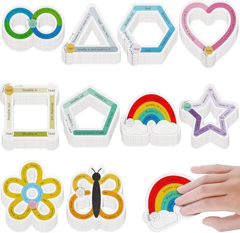 80 Pcs Anxiety Sensory Stickers with Inspirational Quotes Calm Textured Strips Relief Mental Health Stickers School Office Adhesive Sensory Tape Anti Stress Toys for Adults Teens (Watercolor) in Kuwait