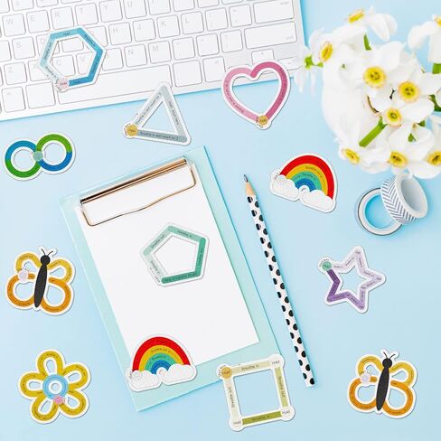 80 Pcs Anxiety Sensory Stickers with Inspirational Quotes Calm Textured Strips Relief Mental Health Stickers School Office Adhesive Sensory Tape Anti Stress Toys for Adults Teens (Watercolor) in Kuwait